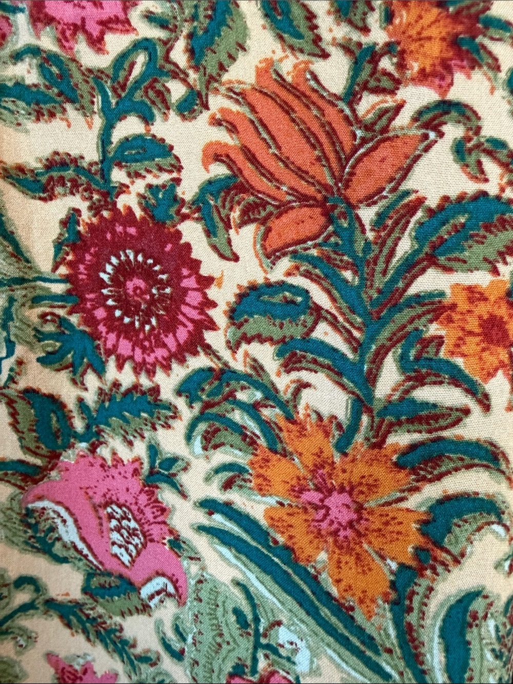 NATURAL LIFE Floral Boho Top in Teal, Pink and Orange - Picture 5 of 7